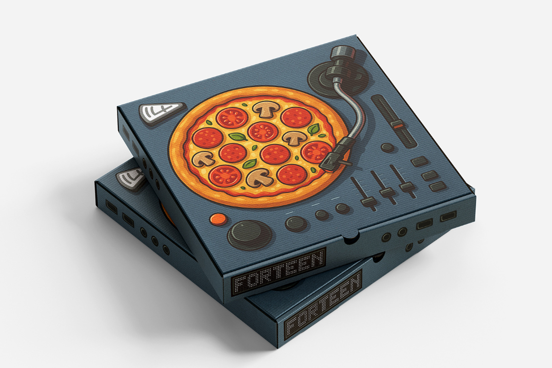 Turntable pizza box