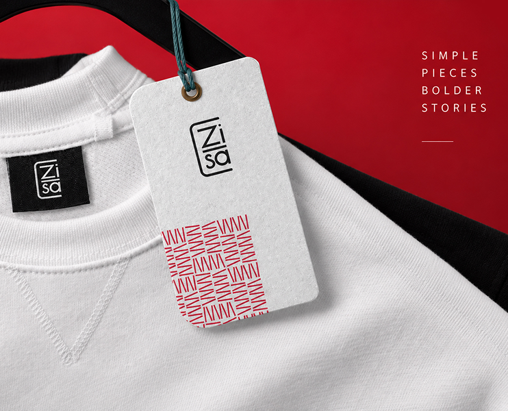 ZISA — hang tag on sweatshirt
